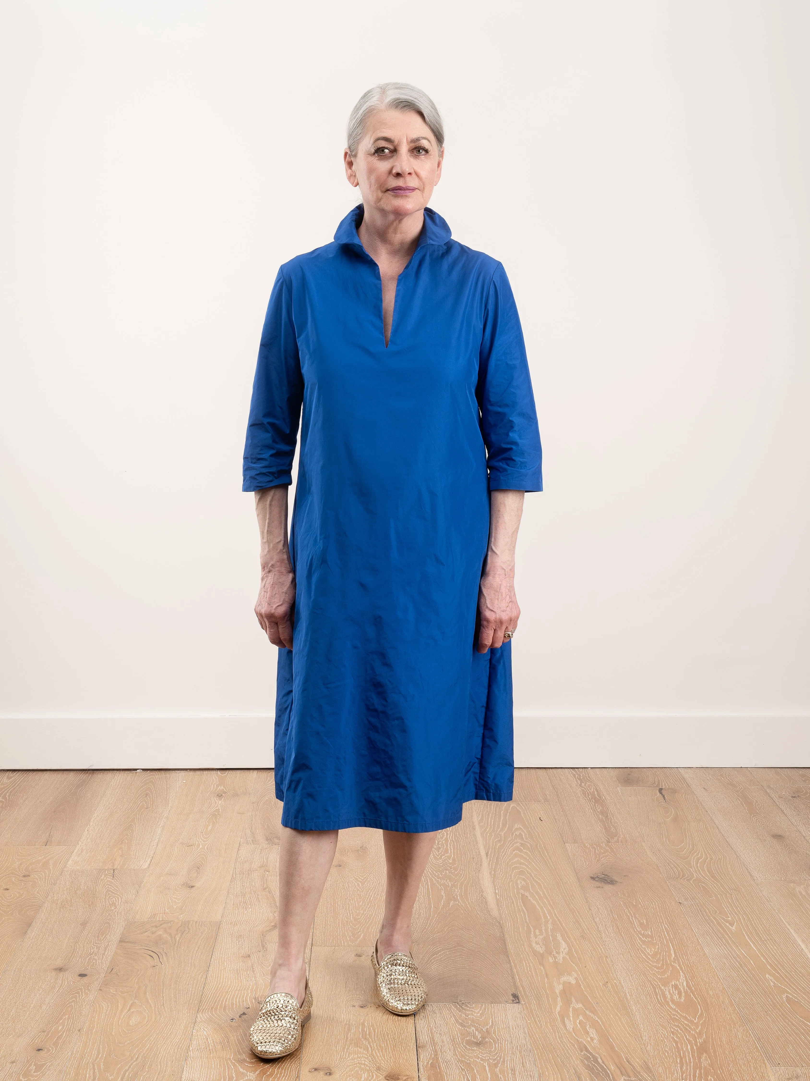 3/4 sleeve dress - electric
