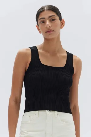ADRIANNA KNIT TANK | BLACK
