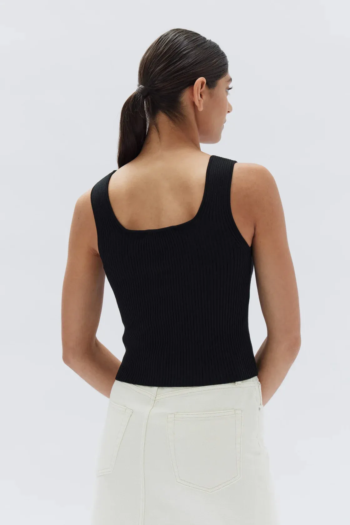 ADRIANNA KNIT TANK | BLACK