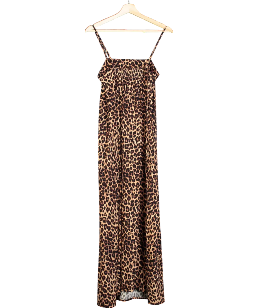 Albaray Brown Animal Print Sleeveless Maxi Dress UK 8