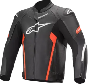 Alpinestars Faster V2 Leather Jacket - Black/White/Red Size 48