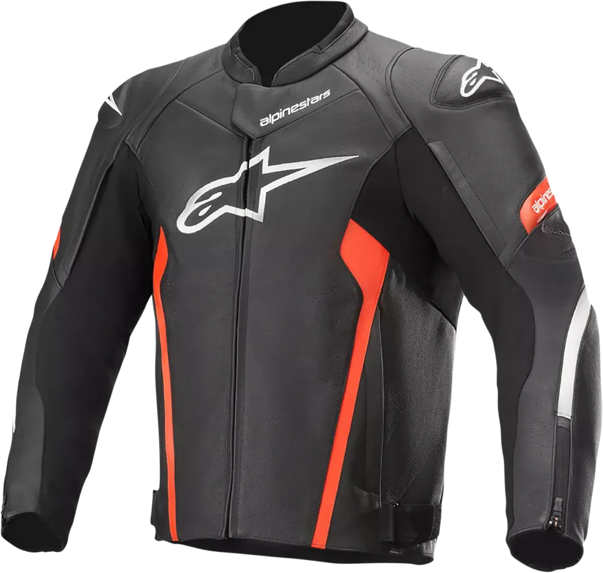 Alpinestars Faster V2 Leather Jacket - Black/White/Red Size 48