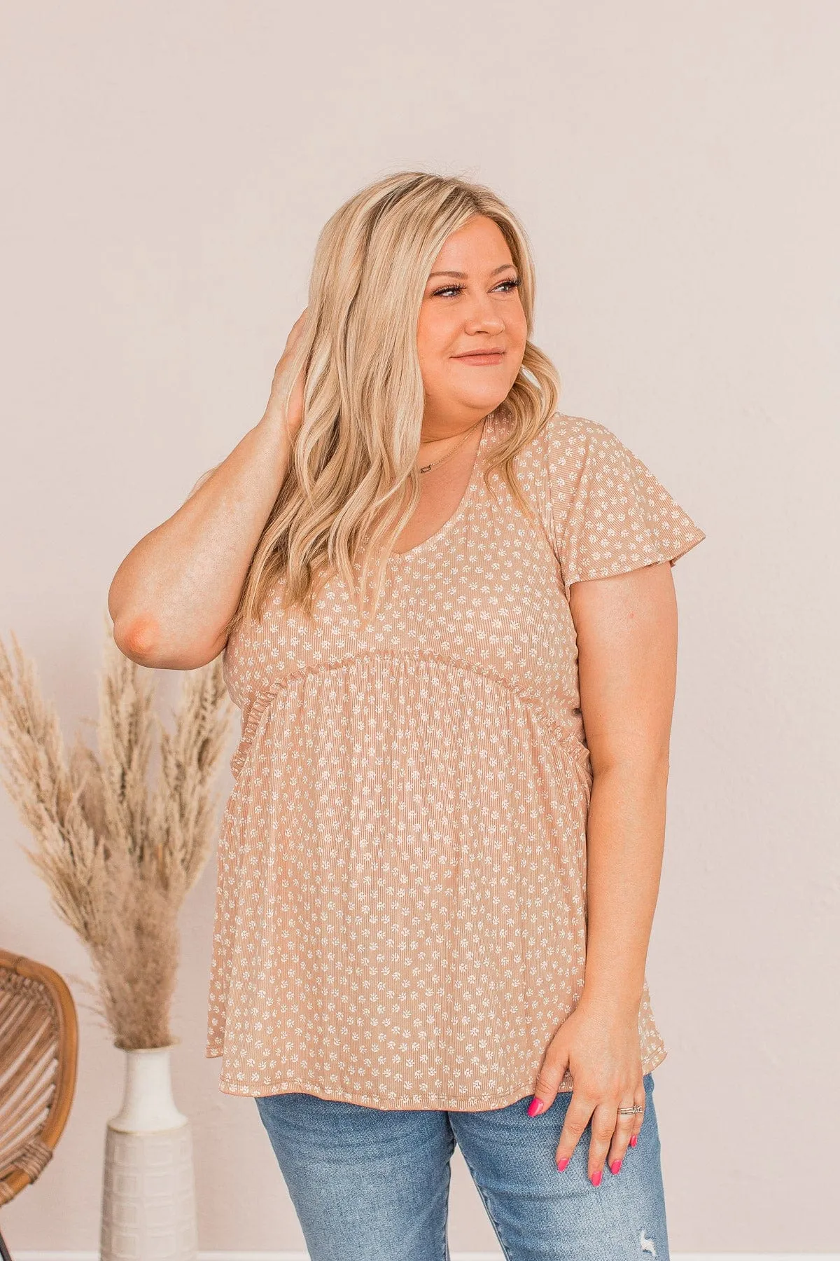Always Find The Good Babydoll Top- Beige