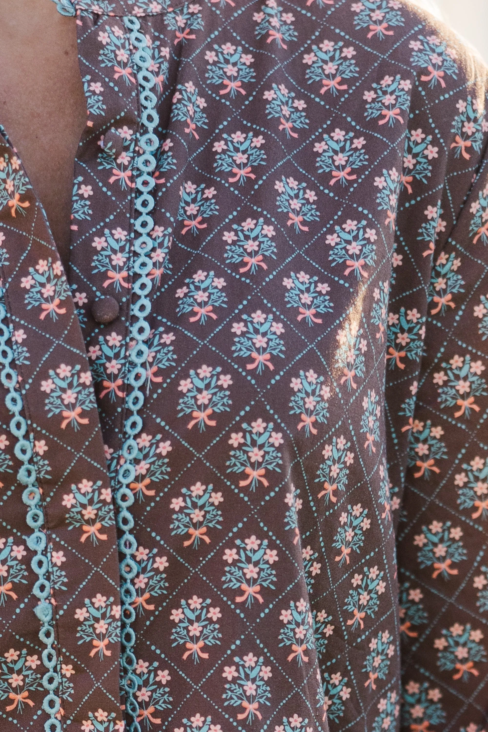 Always The One Brown Medallion Shift Dress