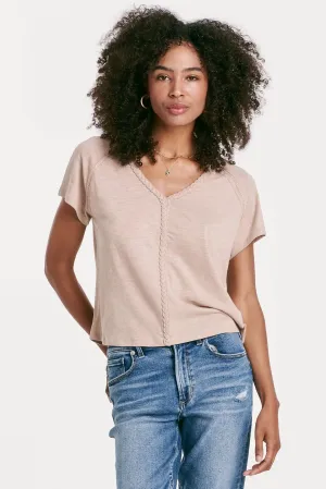 Another Love Raya Braid Trim Slubby Top