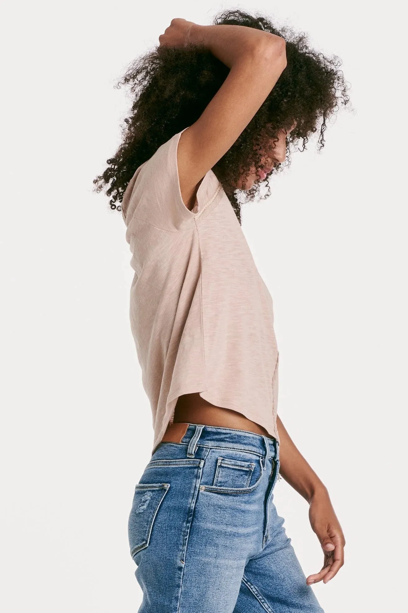 Another Love Raya Braid Trim Slubby Top