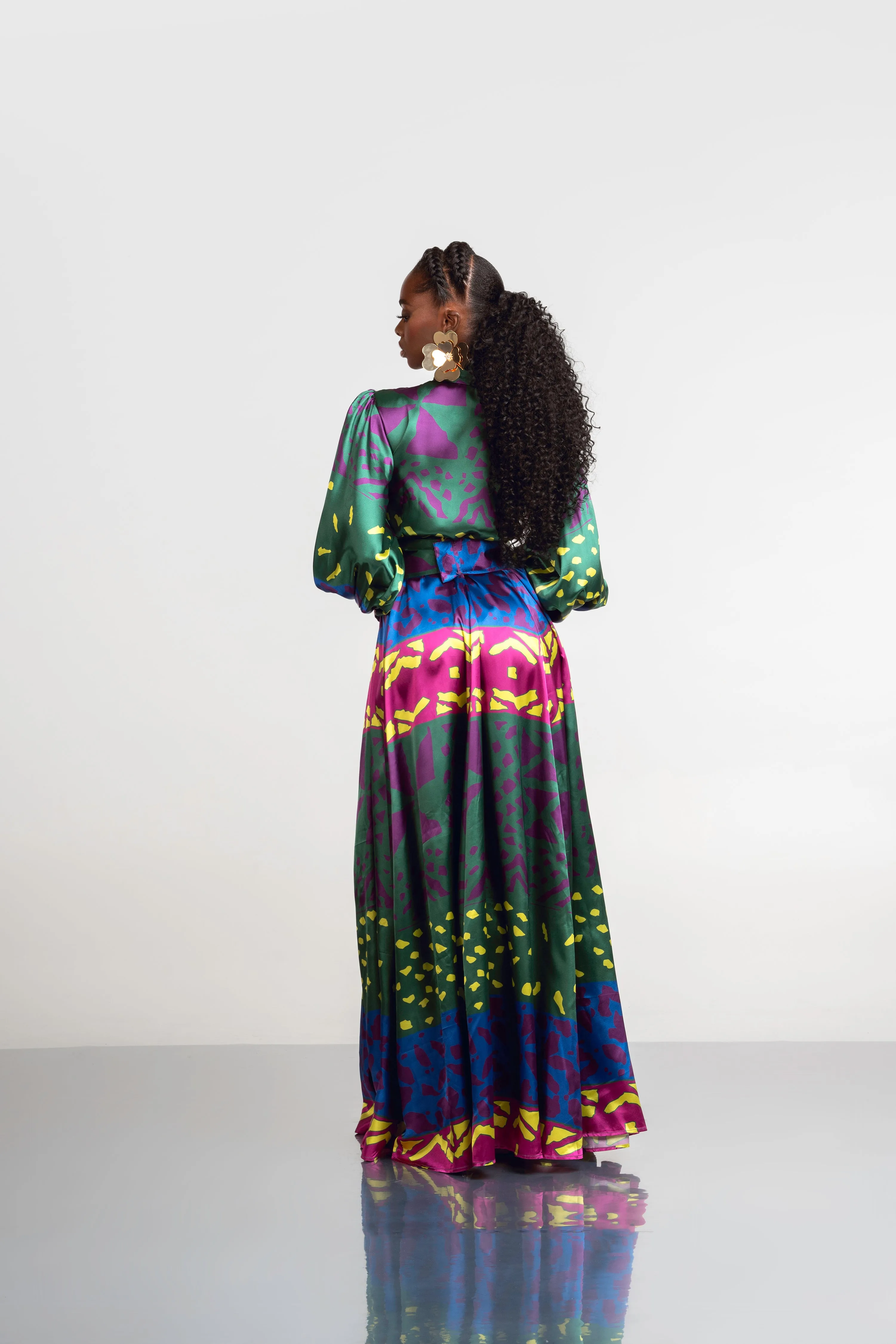 ANU GREEN MAXI SHIRT DRESS