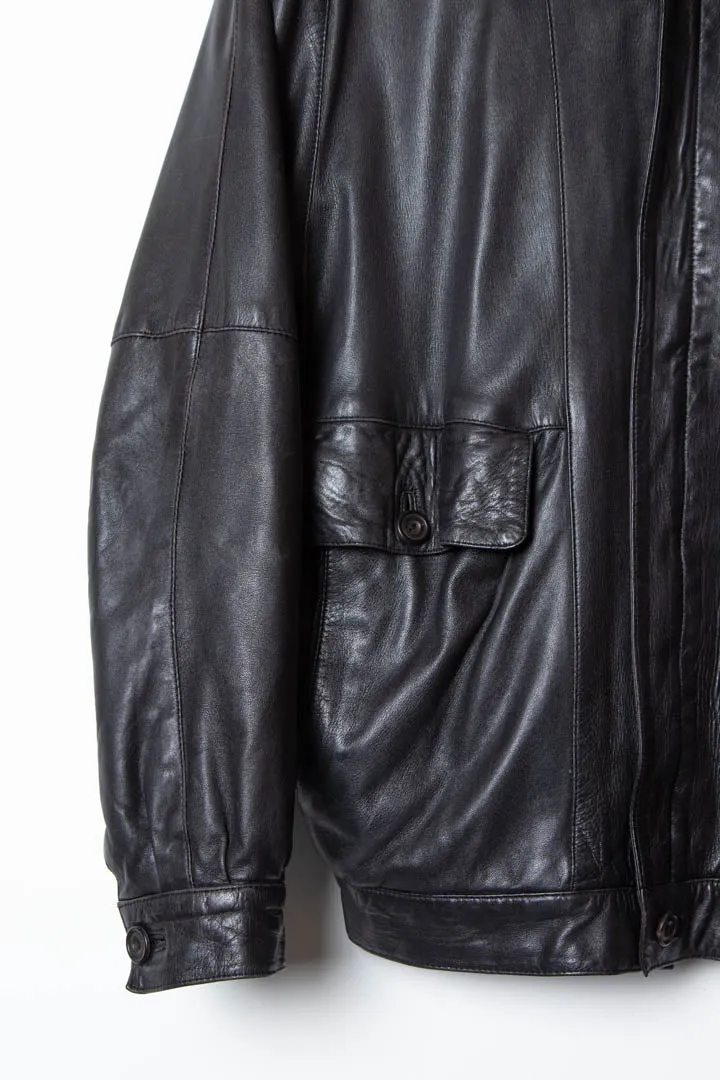 Aquascutum Leather Harrington Jacket (M)