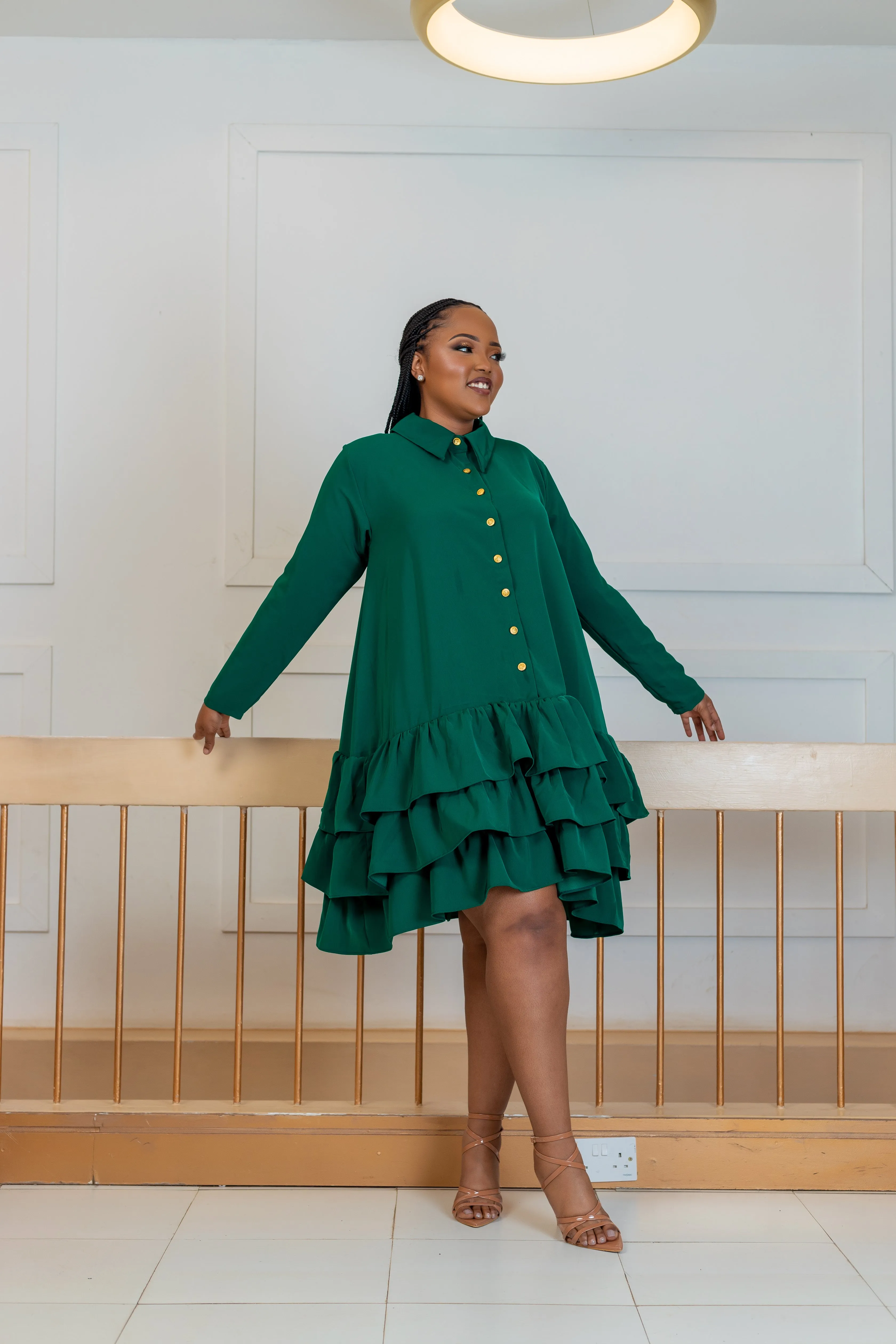 Ayweyo Shift Dress - Emerald Green