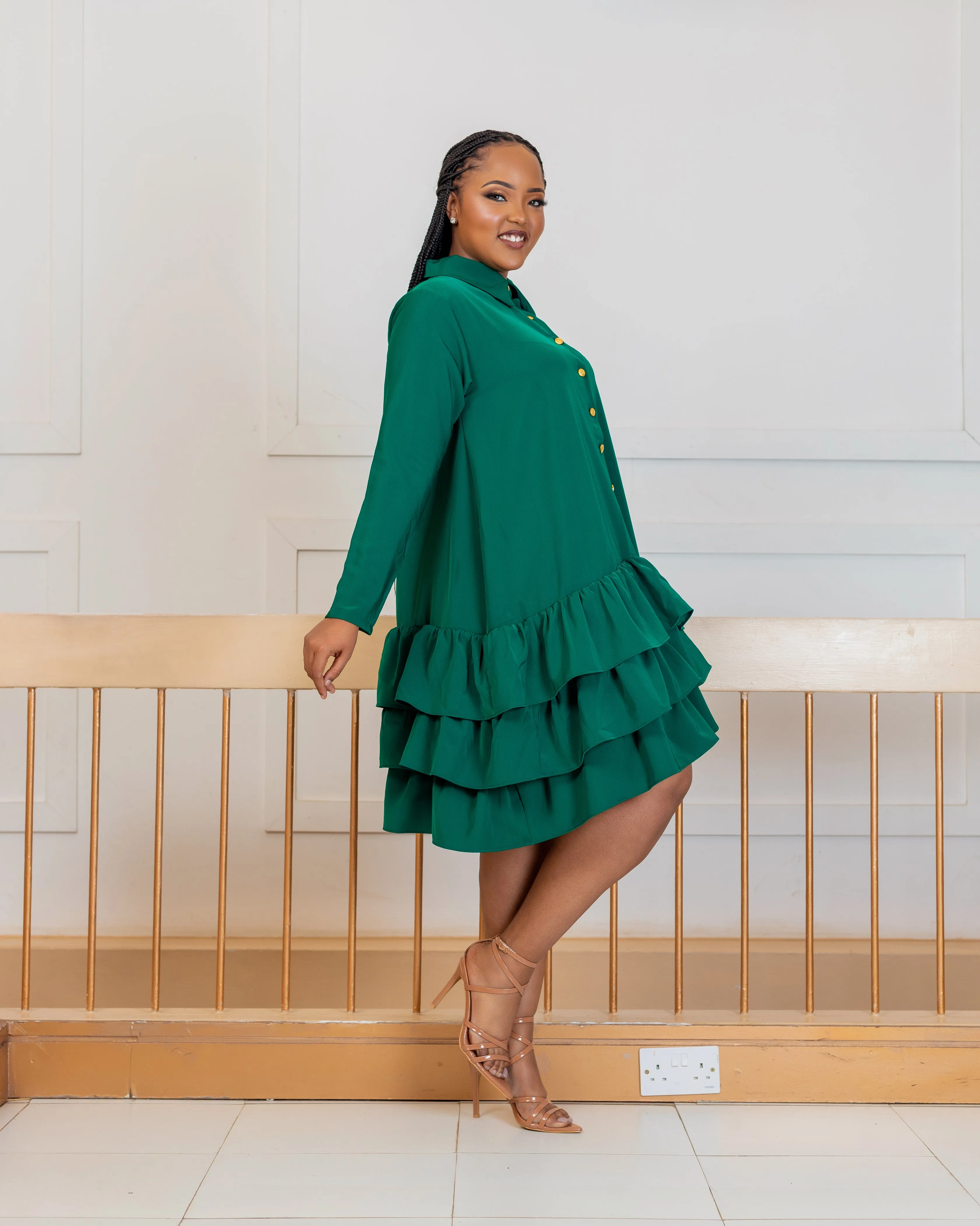 Ayweyo Shift Dress - Emerald Green