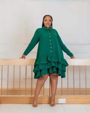 Ayweyo Shift Dress - Emerald Green