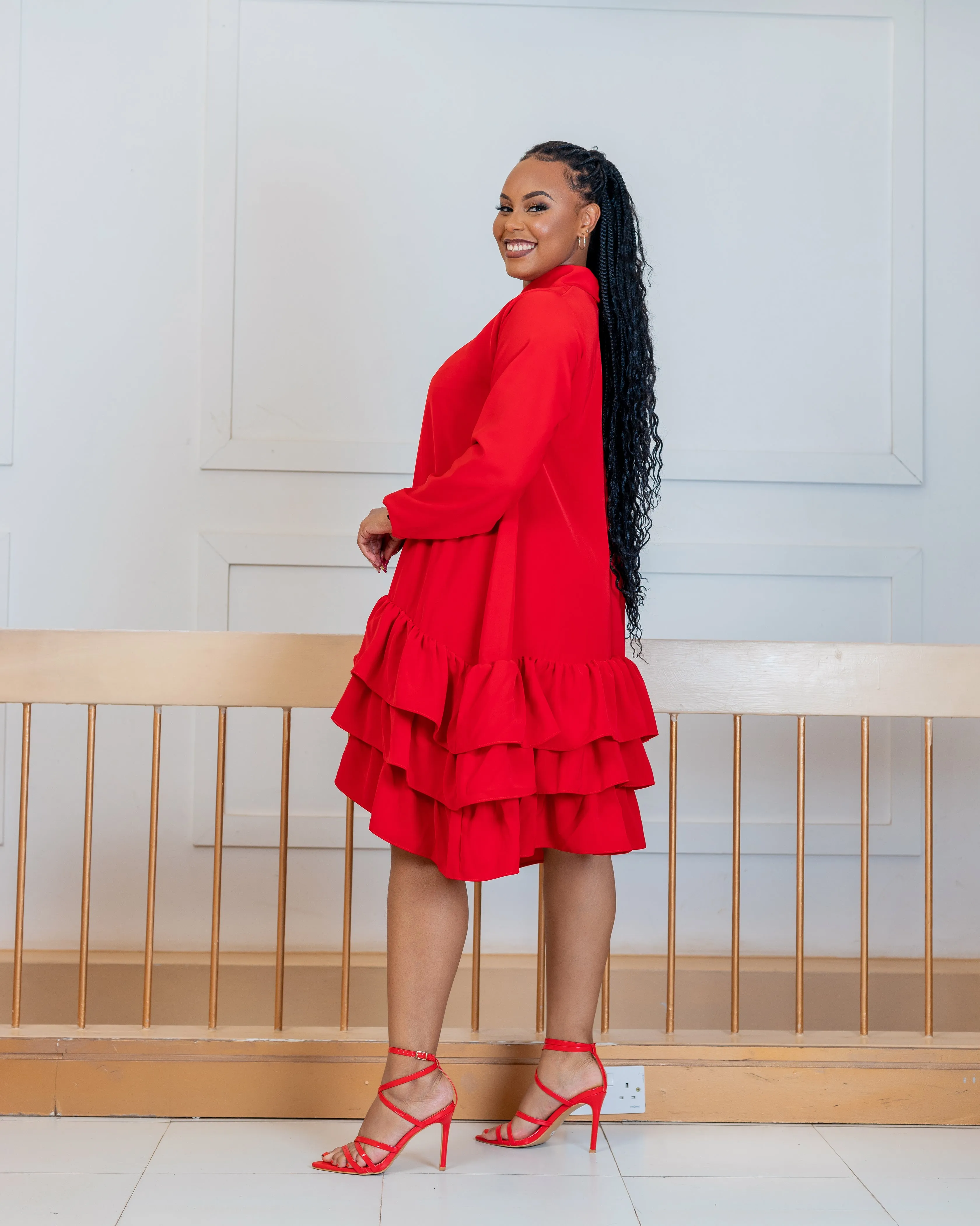 Ayweyo Shift Dress - Red