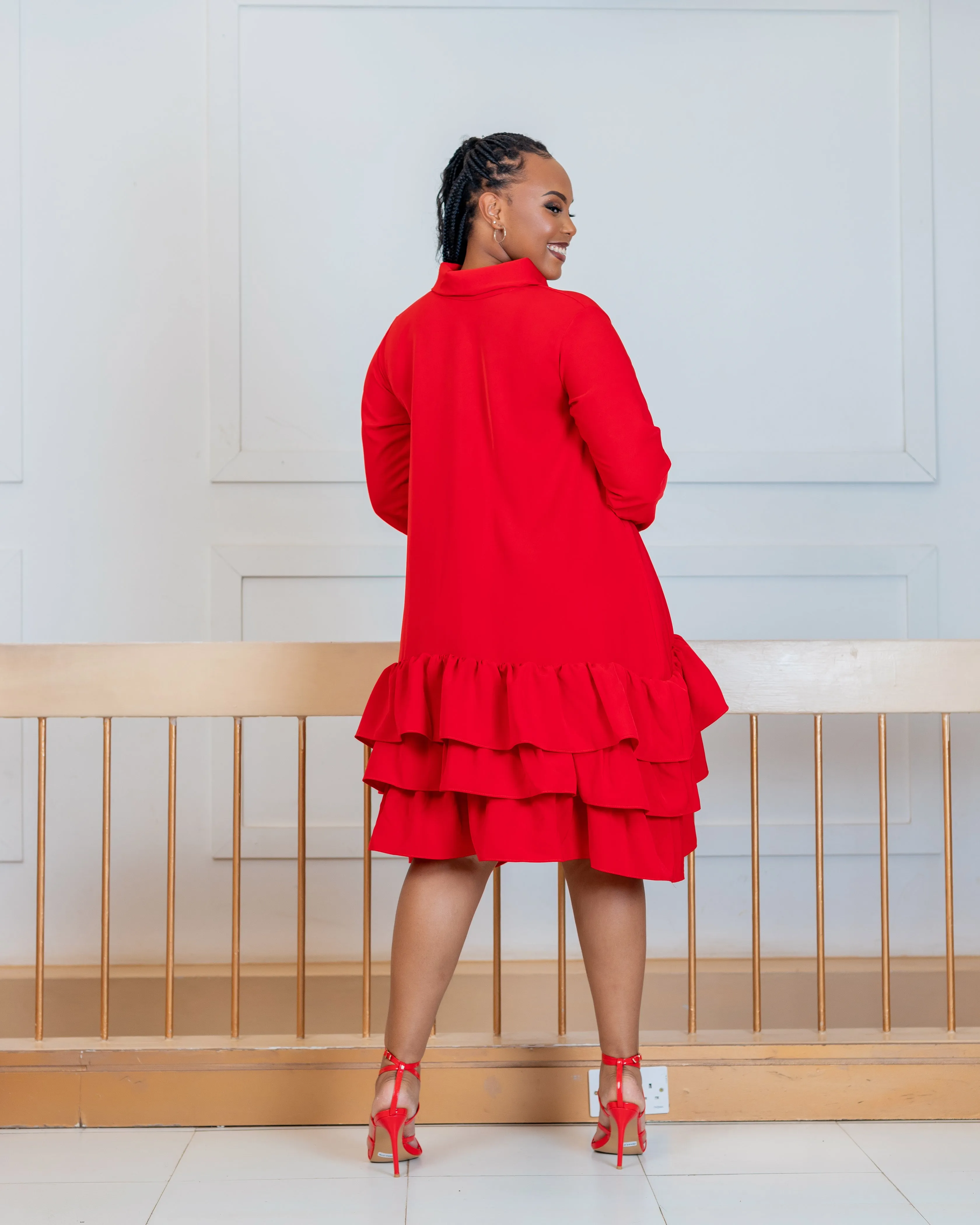 Ayweyo Shift Dress - Red