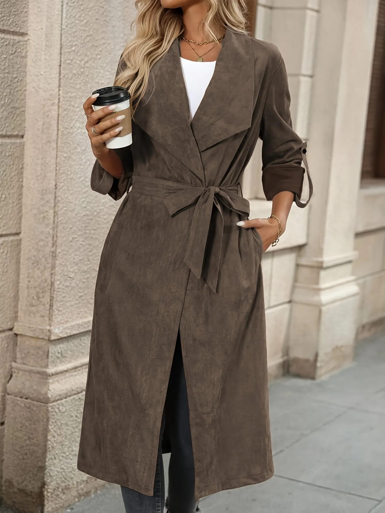 Bella - Stylish Vintage Brown Trench Coat