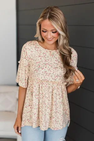 Best Of Them All Floral Babydoll Top- Pale Yellow