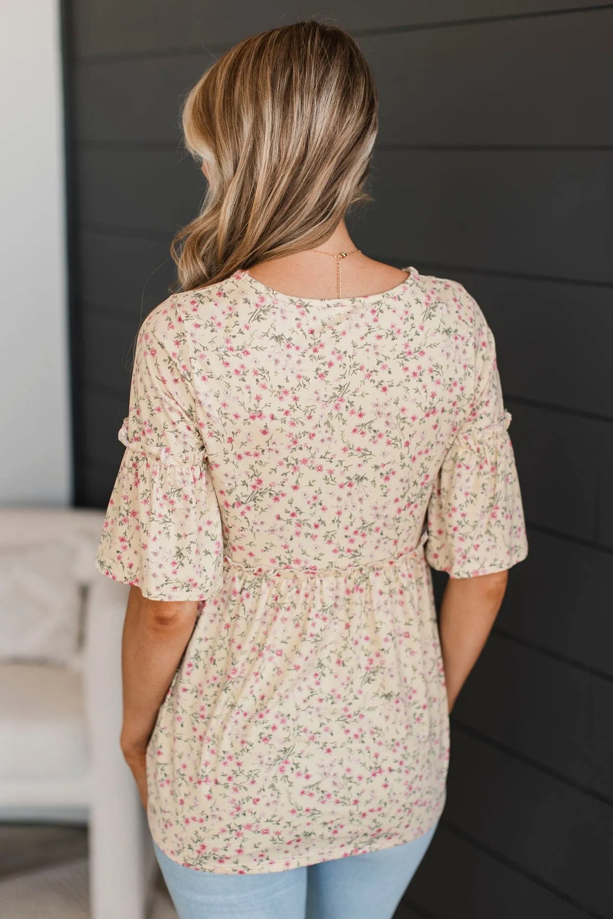 Best Of Them All Floral Babydoll Top- Pale Yellow