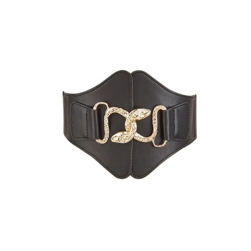 Black Belt With Snake Buckle
