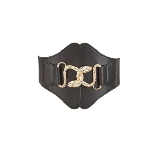 Black Belt With Snake Buckle
