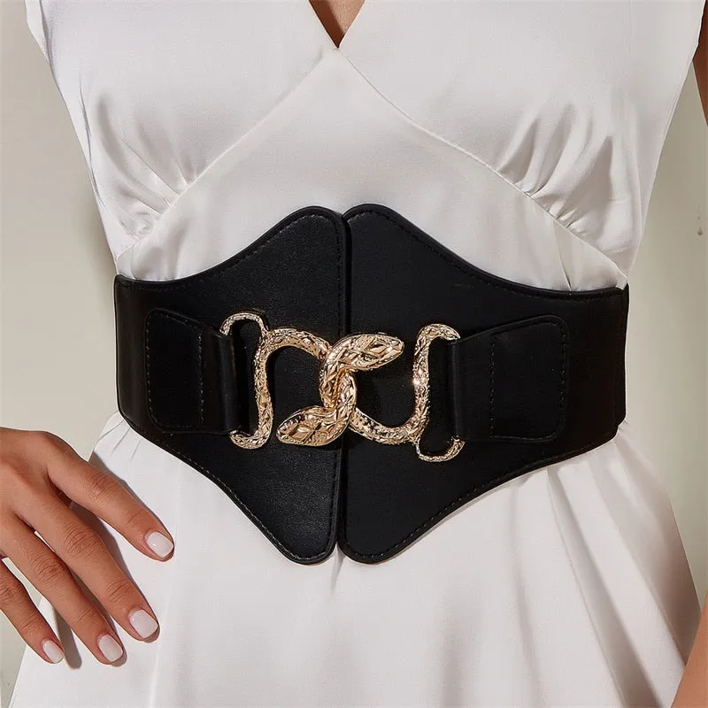 Black Belt With Snake Buckle