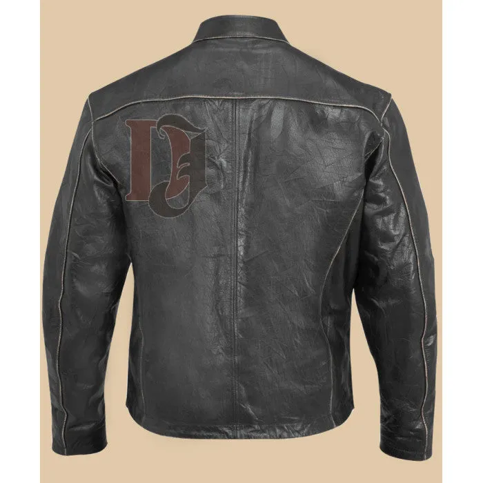 BLACK BIKER LEATHER JACKET FOR MEN | BLACK LEATHER JACKET
