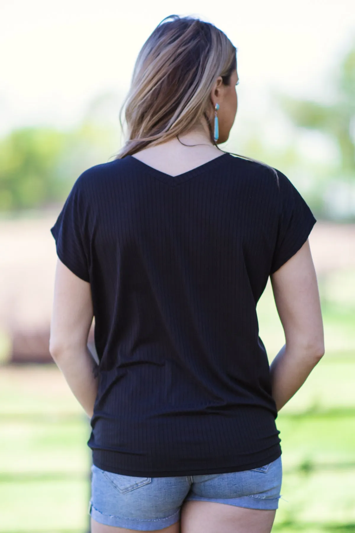 Black Criss-Cross Front Top