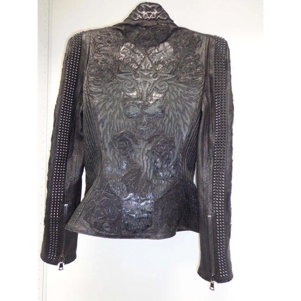 BLACK LEATHER JACKER