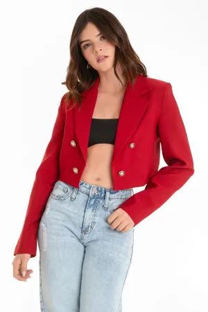 Blazer corto abierto botones en contraste