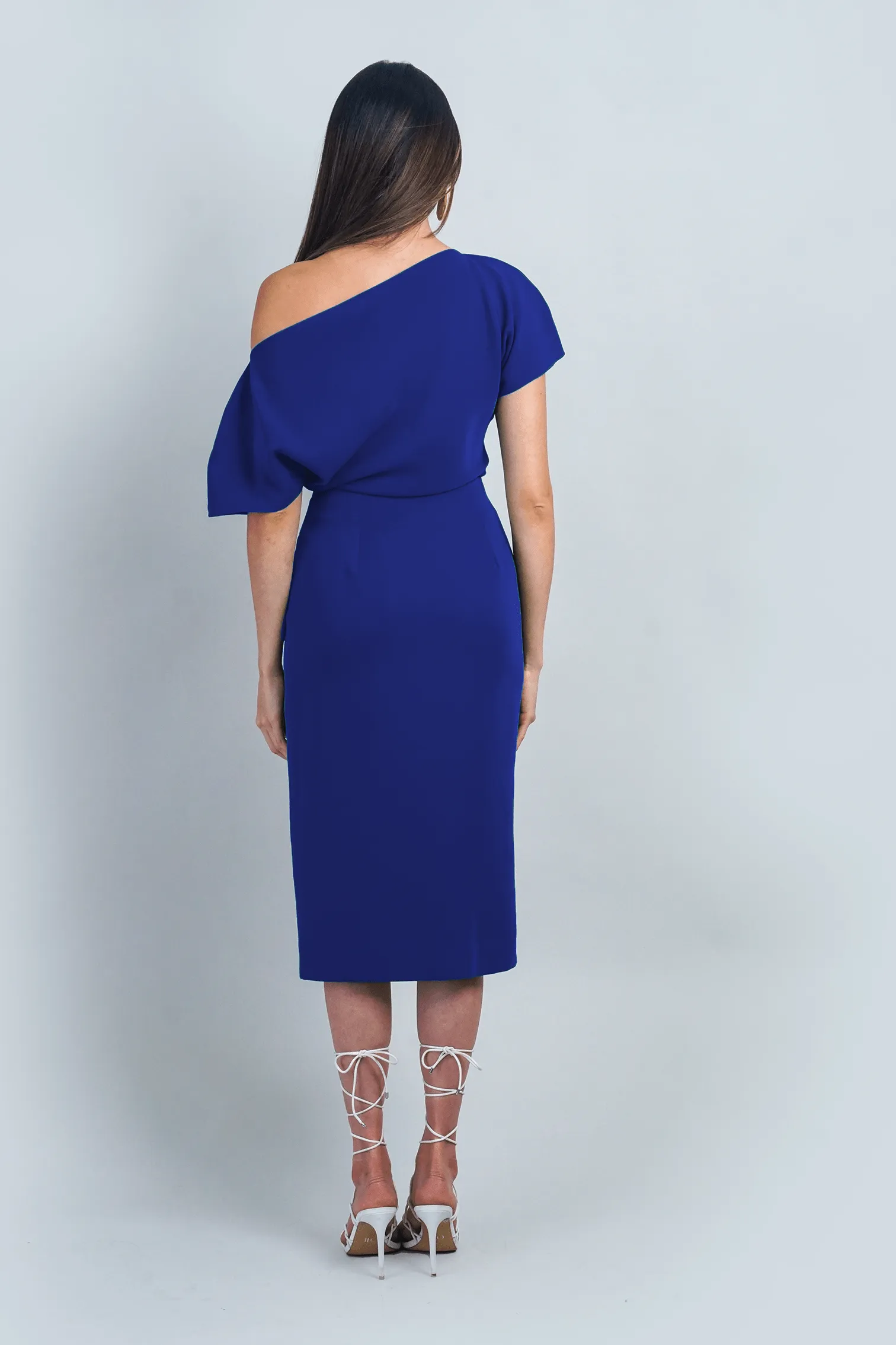 Blue Misha Wrapped Midi Skirt