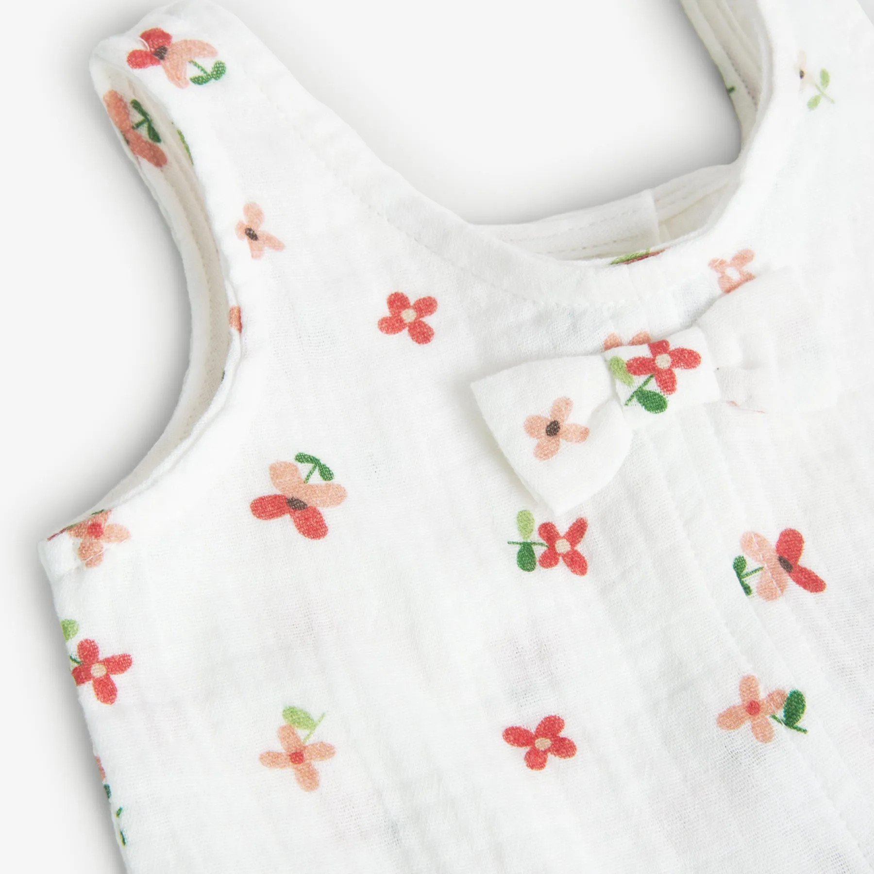 Boboli Crinkle Cotton Ruffle Tank