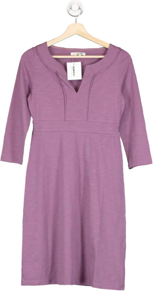Boden Purple Notch Neck Jersey Shift Dress UK 10