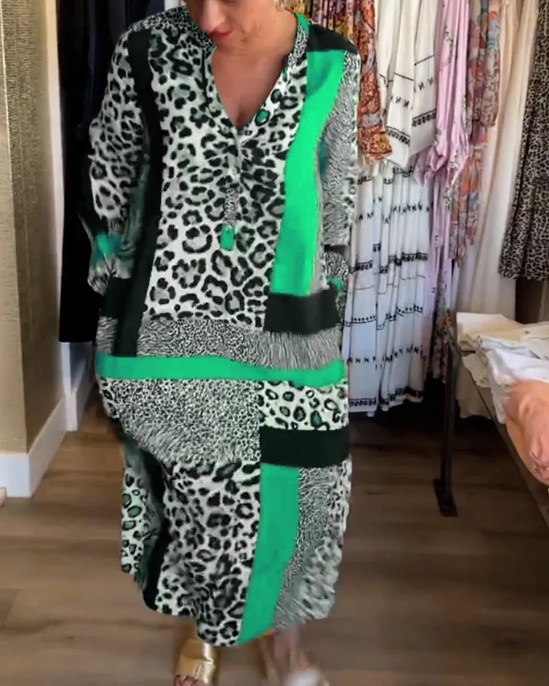 Brigitte |  Leopard Print Panel Dress