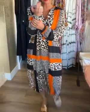 Brigitte |  Leopard Print Panel Dress