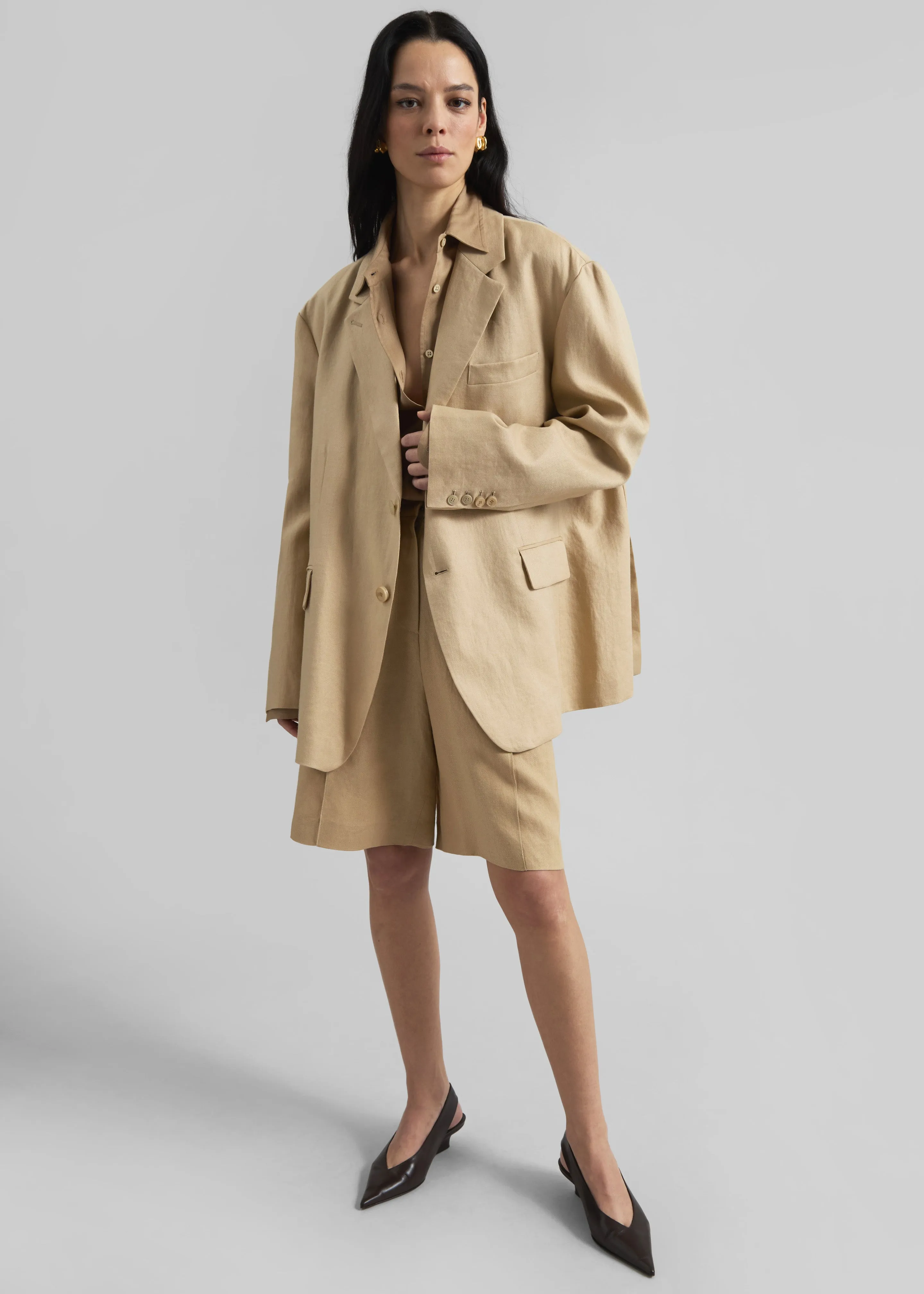 Brooklyn Linen Blazer - Beige