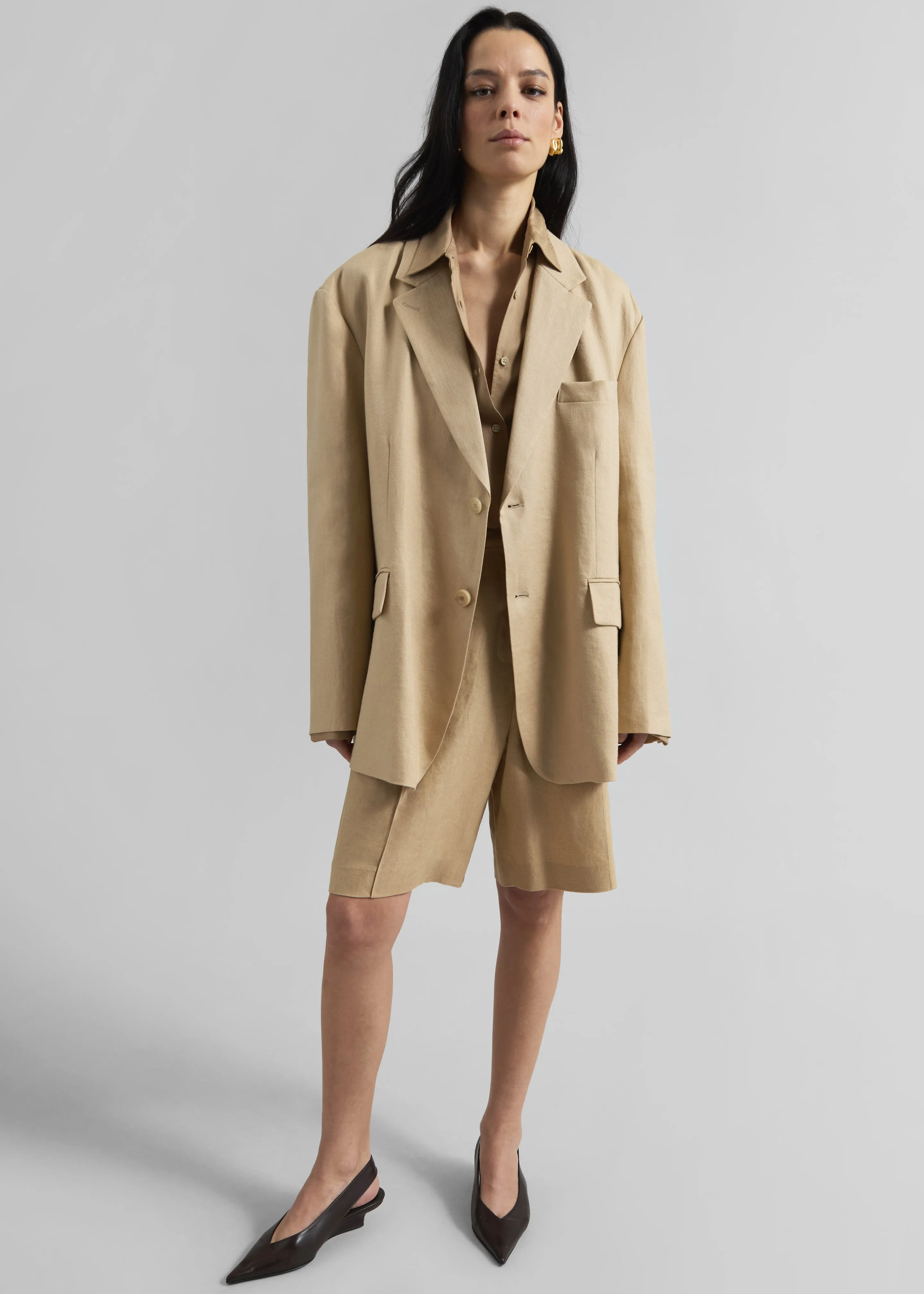 Brooklyn Linen Blazer - Beige