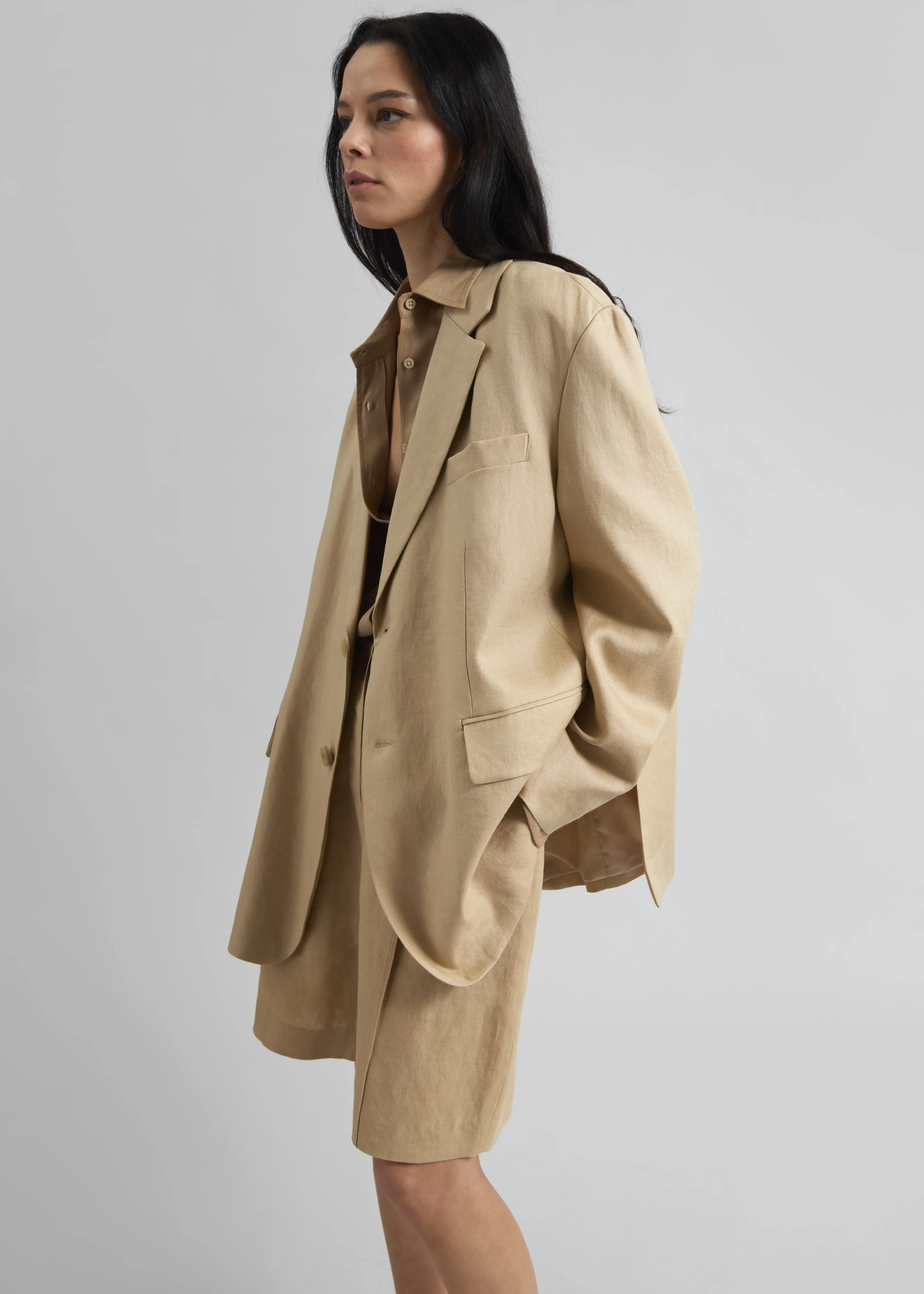 Brooklyn Linen Blazer - Beige