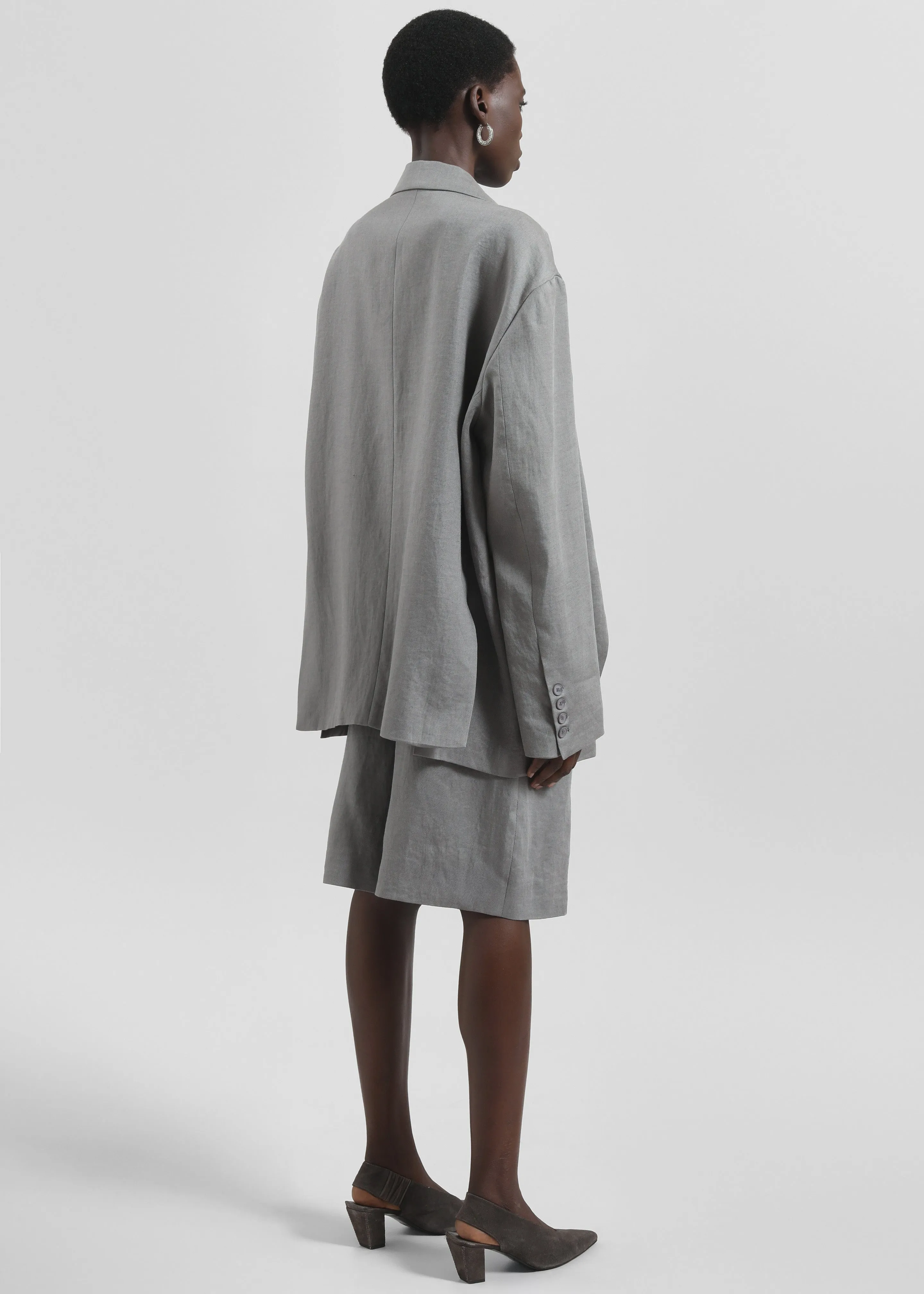 Brooklyn Linen Blazer - Grey