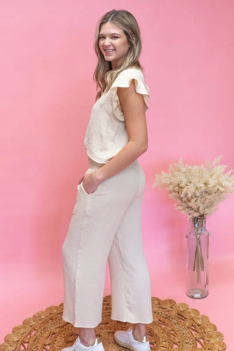 Butter Gauze Ruffle Slve Top