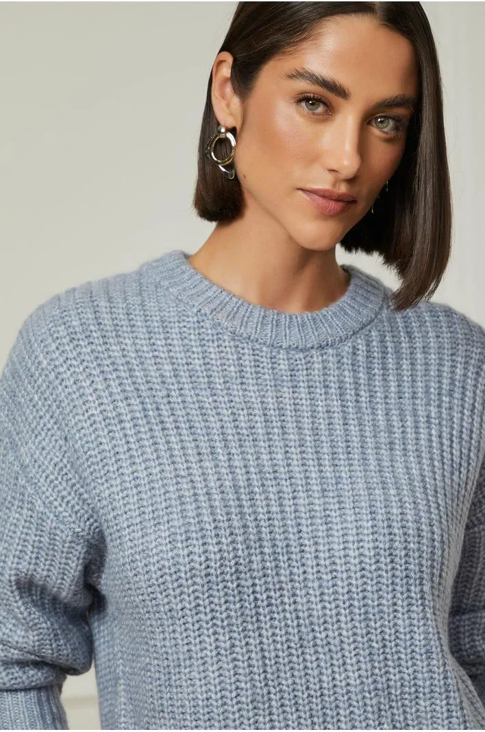 CASACO OVERSIZED GOLA REDONDA TRICOT COLEÇÃO INVERNO 24