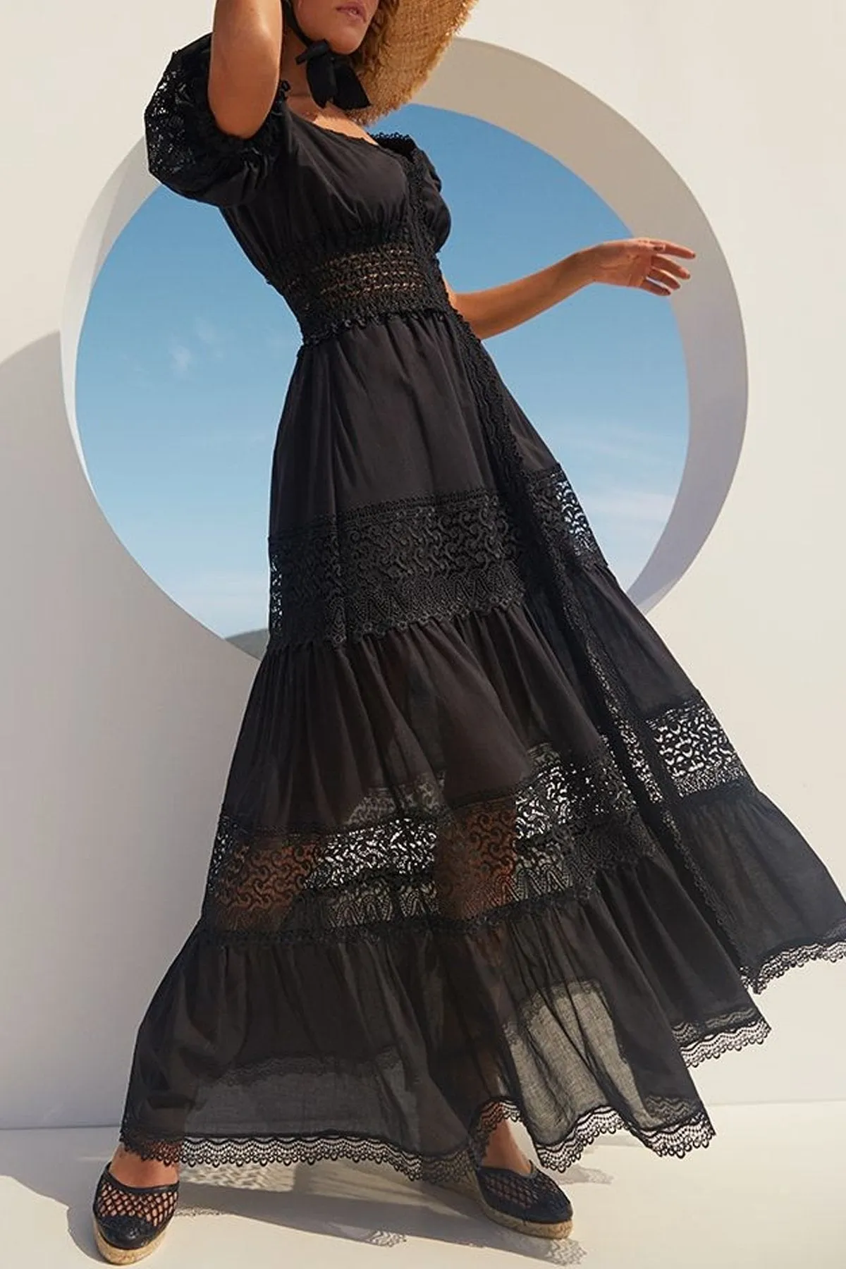 Clemence Long Dress in Black