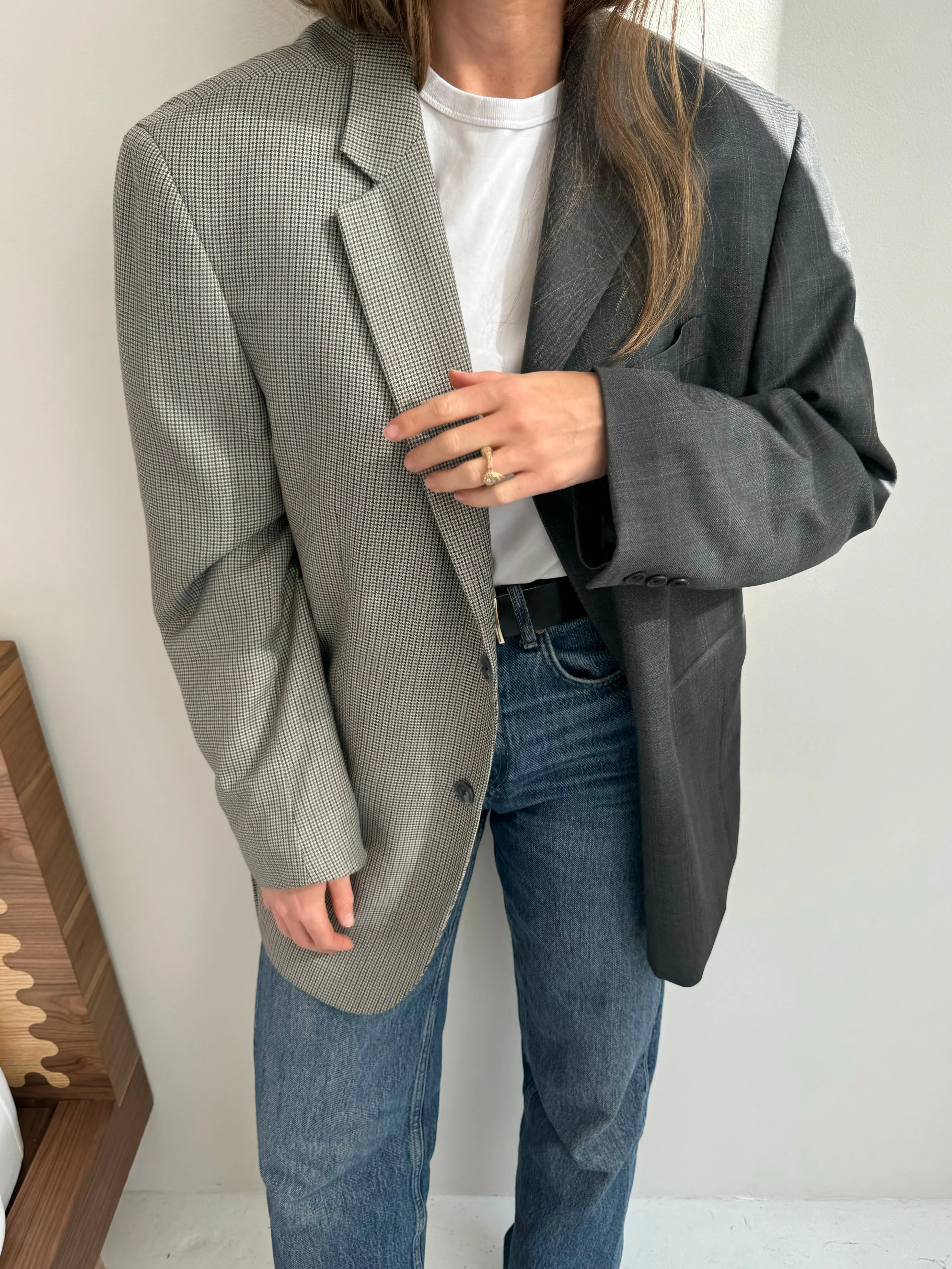 Cold and brown toned contrasted blazer