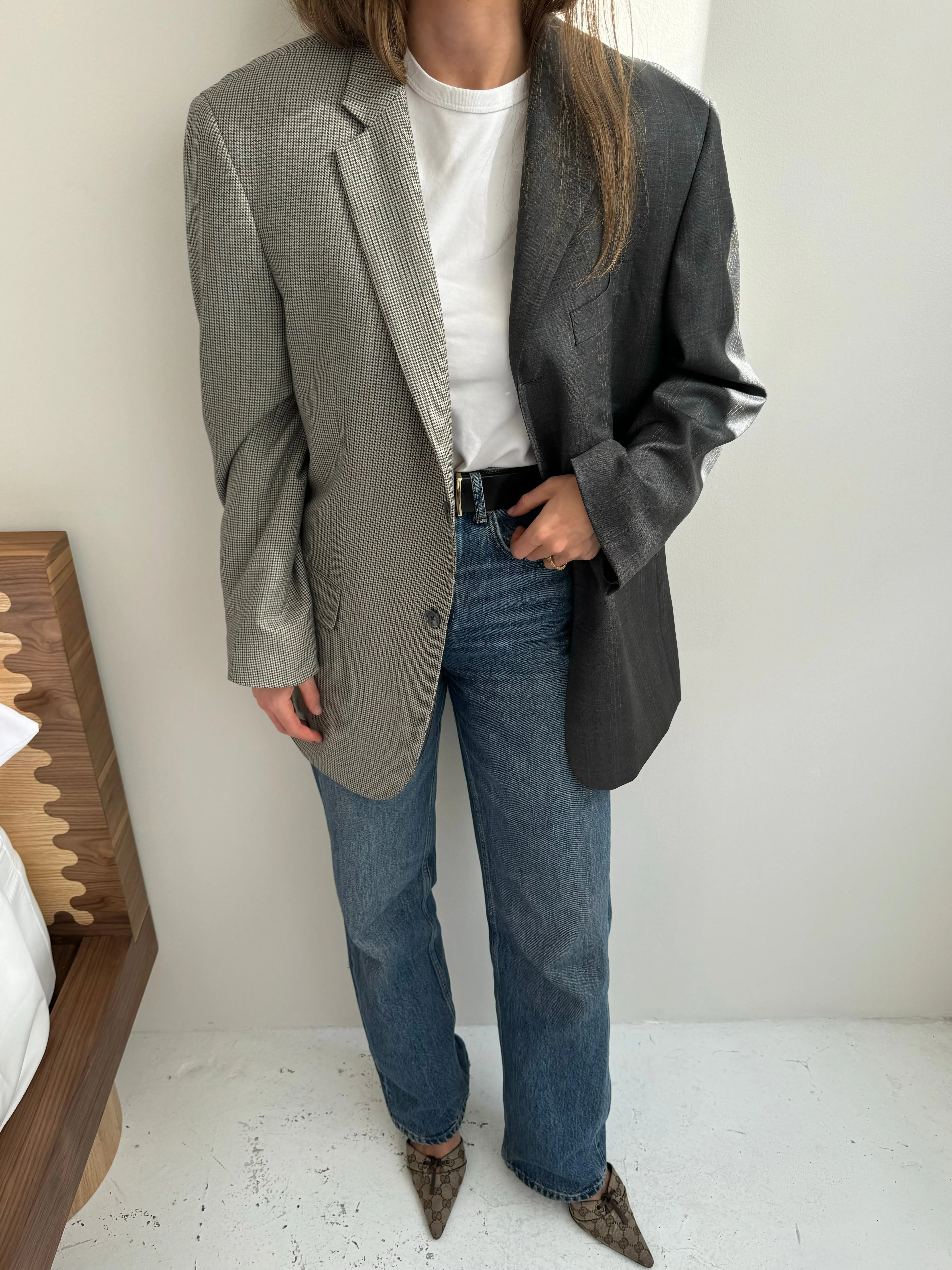 Cold and brown toned contrasted blazer