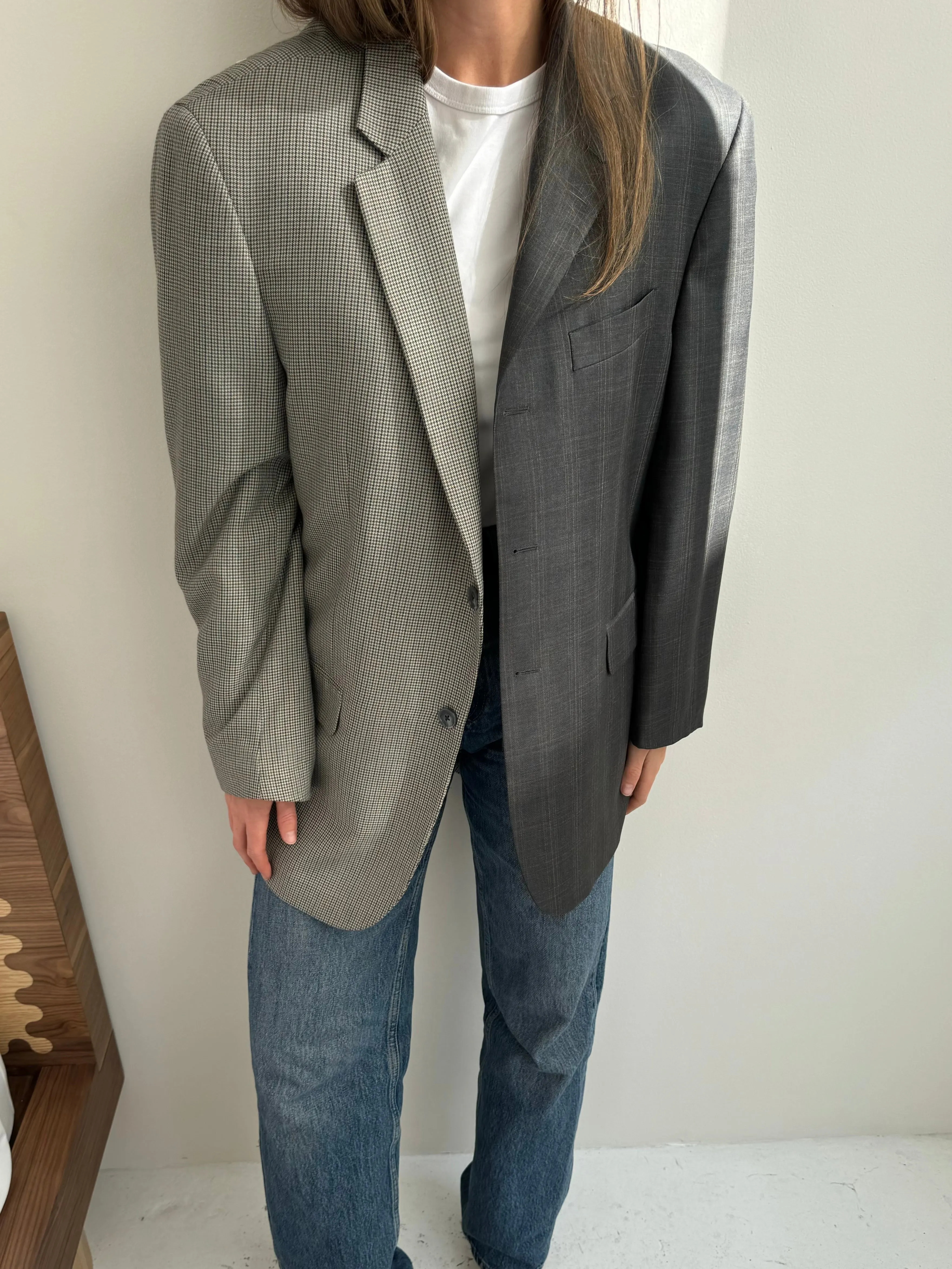 Cold and brown toned contrasted blazer