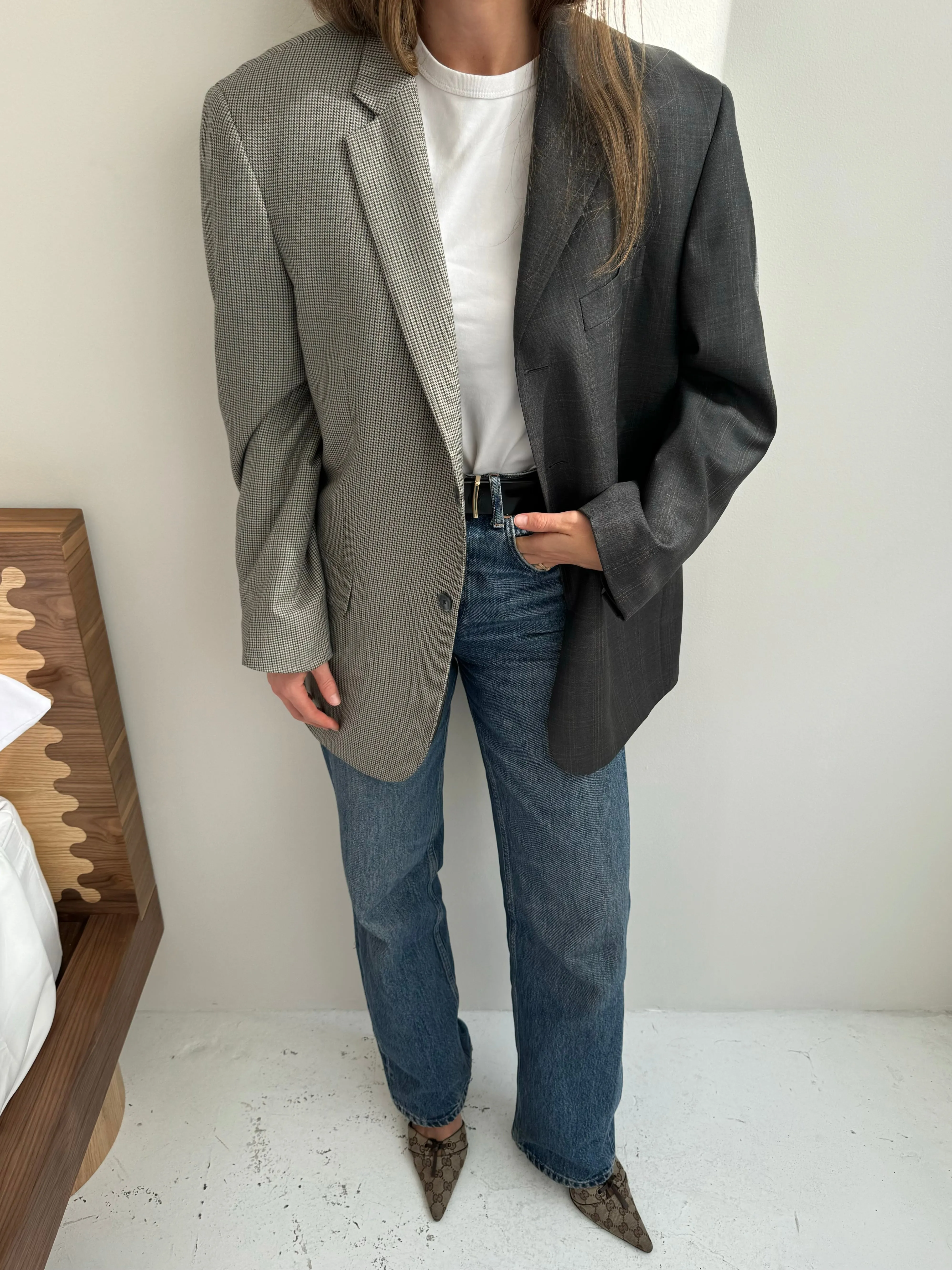 Cold and brown toned contrasted blazer