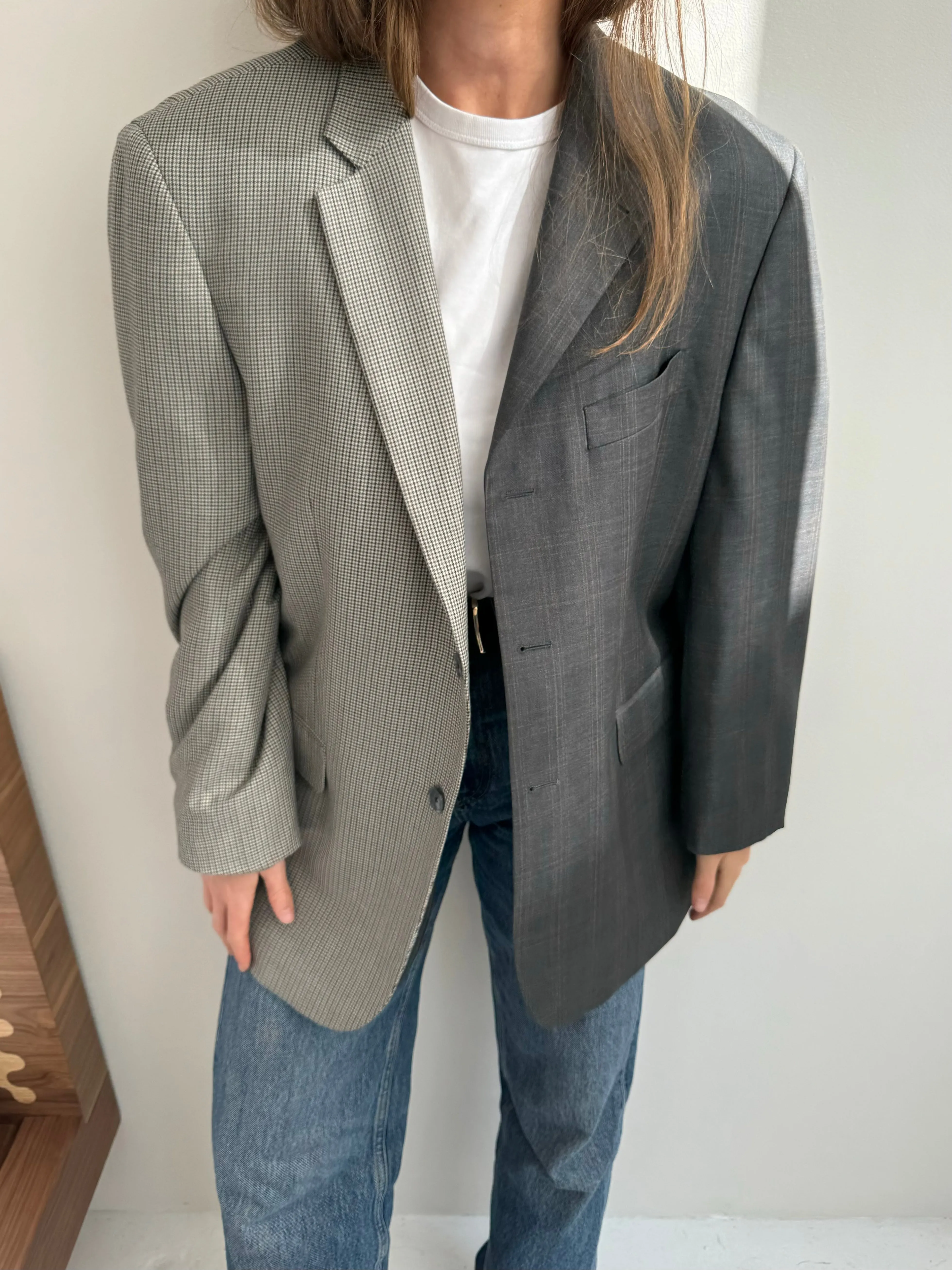 Cold and brown toned contrasted blazer