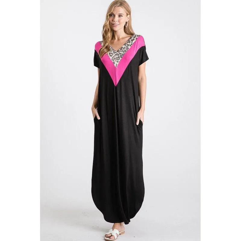 Contrast Dress With Side Pocket