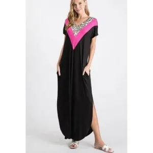 Contrast Dress With Side Pocket