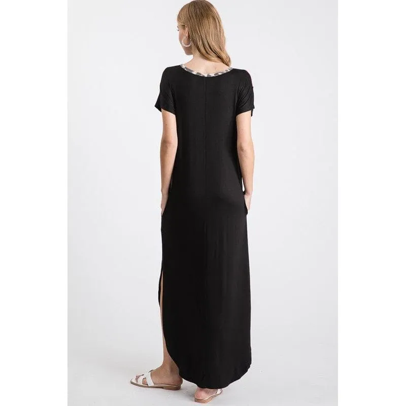 Contrast Dress With Side Pocket