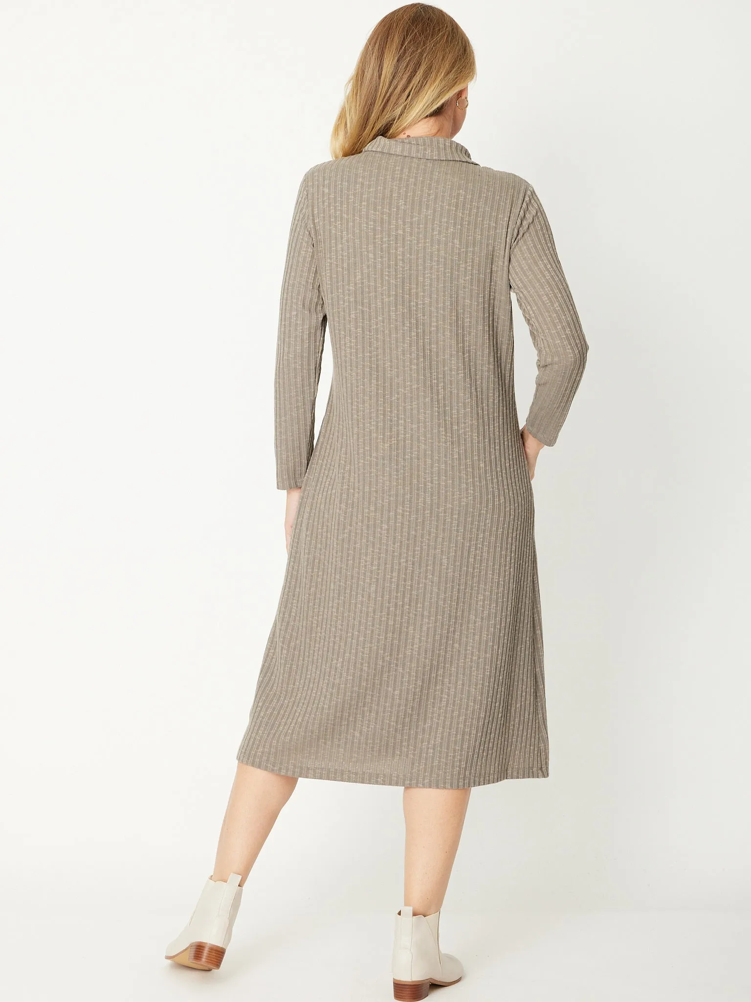 Cowl Shift Dress - 31033 - Silver