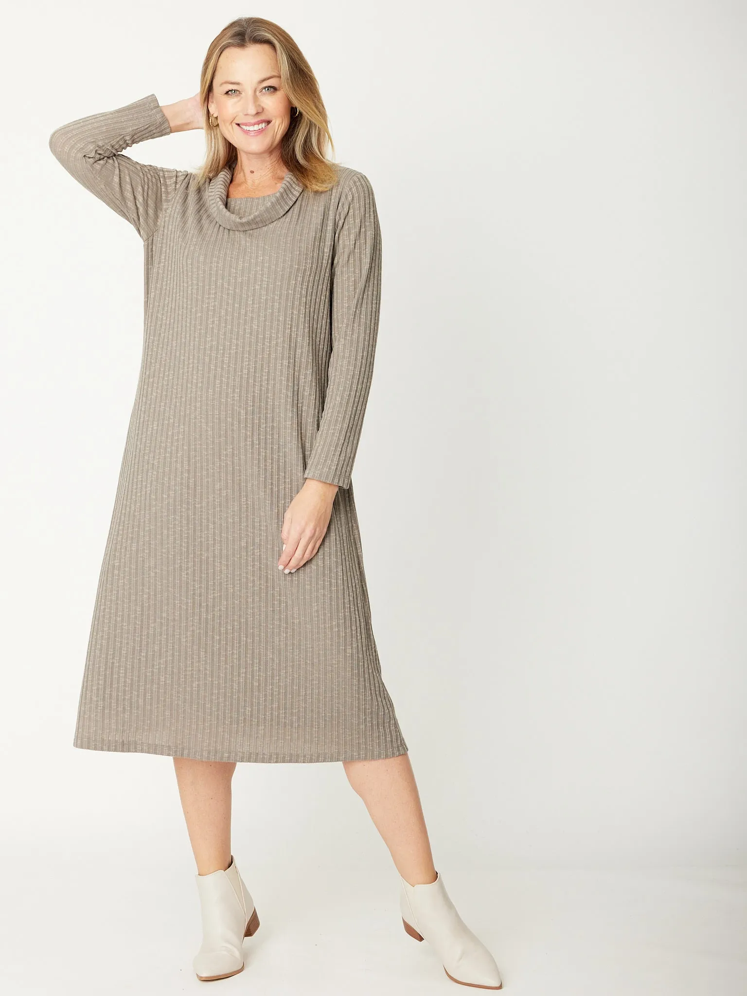 Cowl Shift Dress - 31033 - Silver