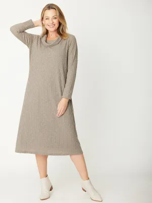 Cowl Shift Dress - 31033 - Silver